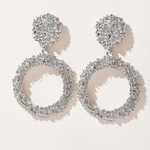Round Charm Drop Earrings